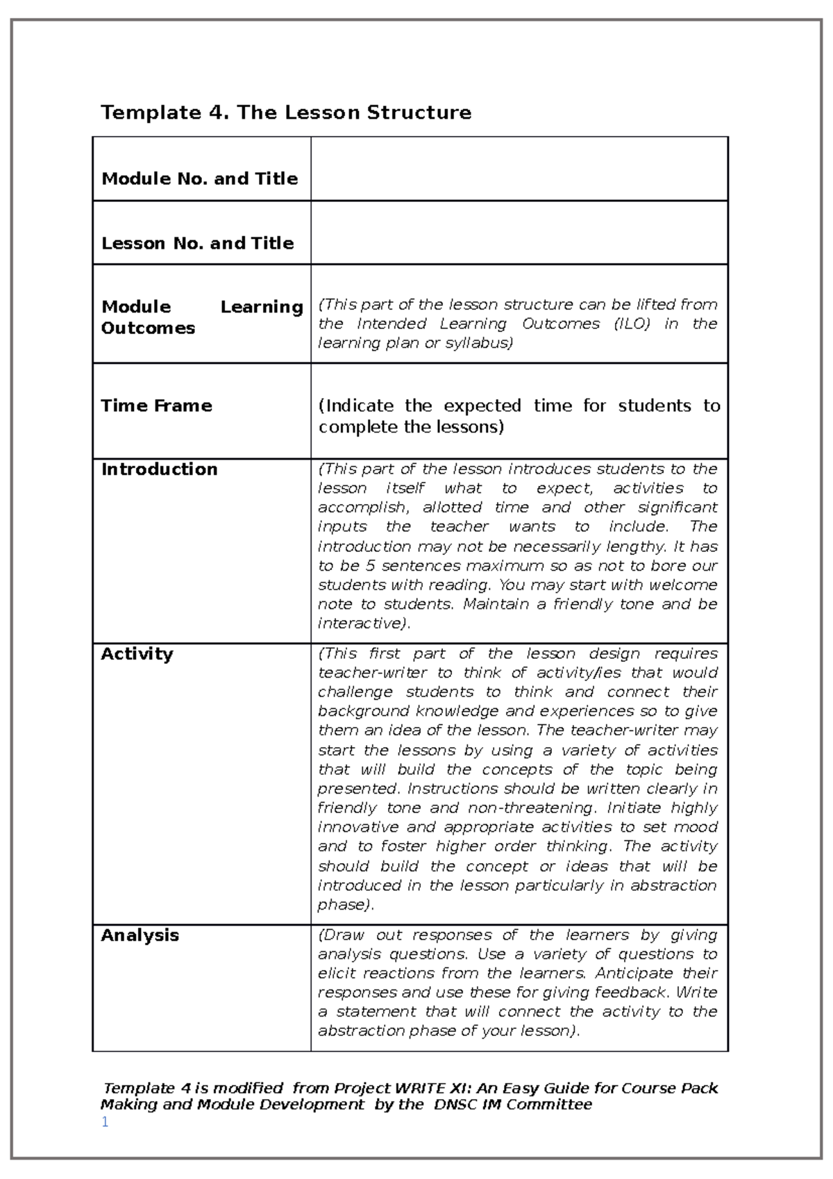 Module-sample-guide - Module Sample Template - Template 4. The Lesson ...