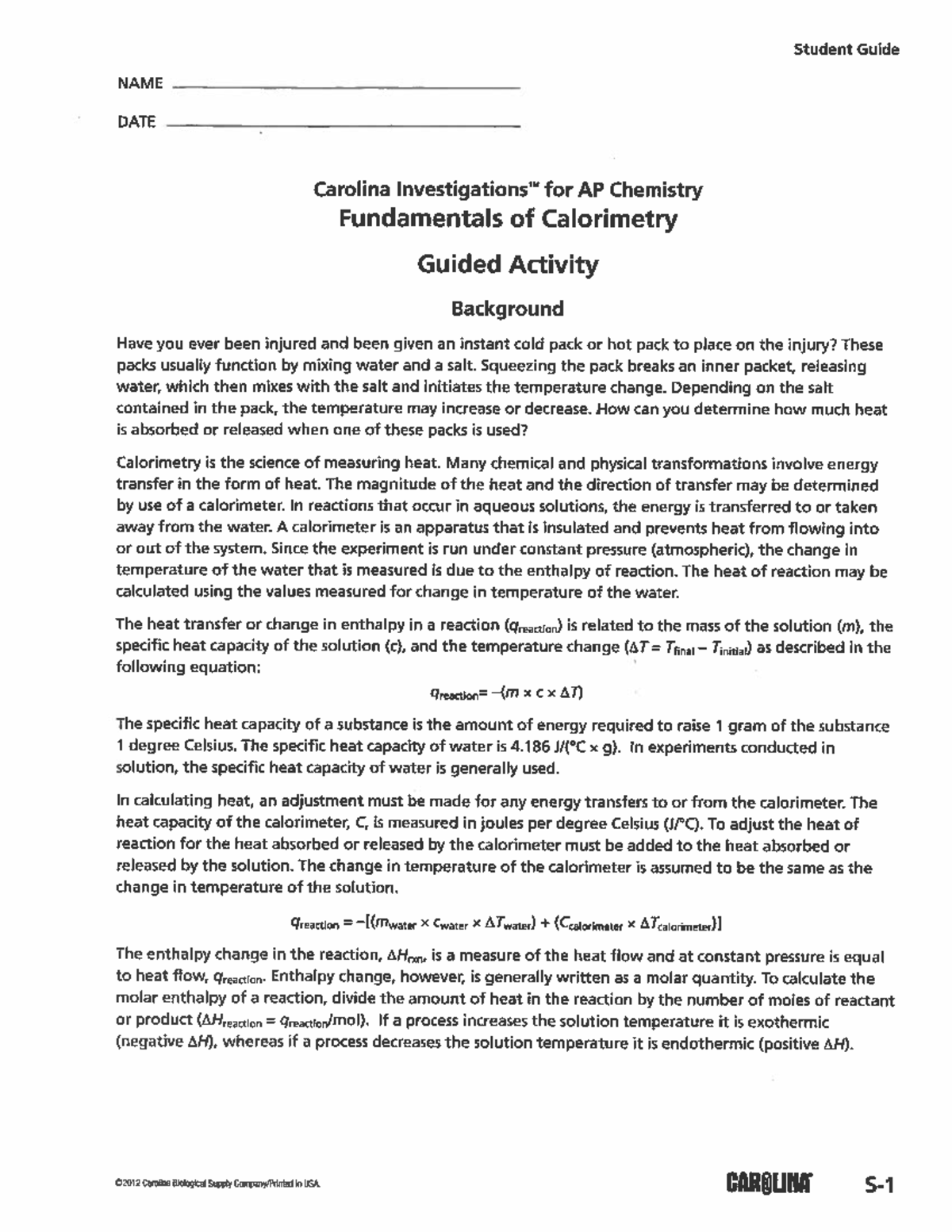AP+Lab+4-+Calorimetry - Studocu