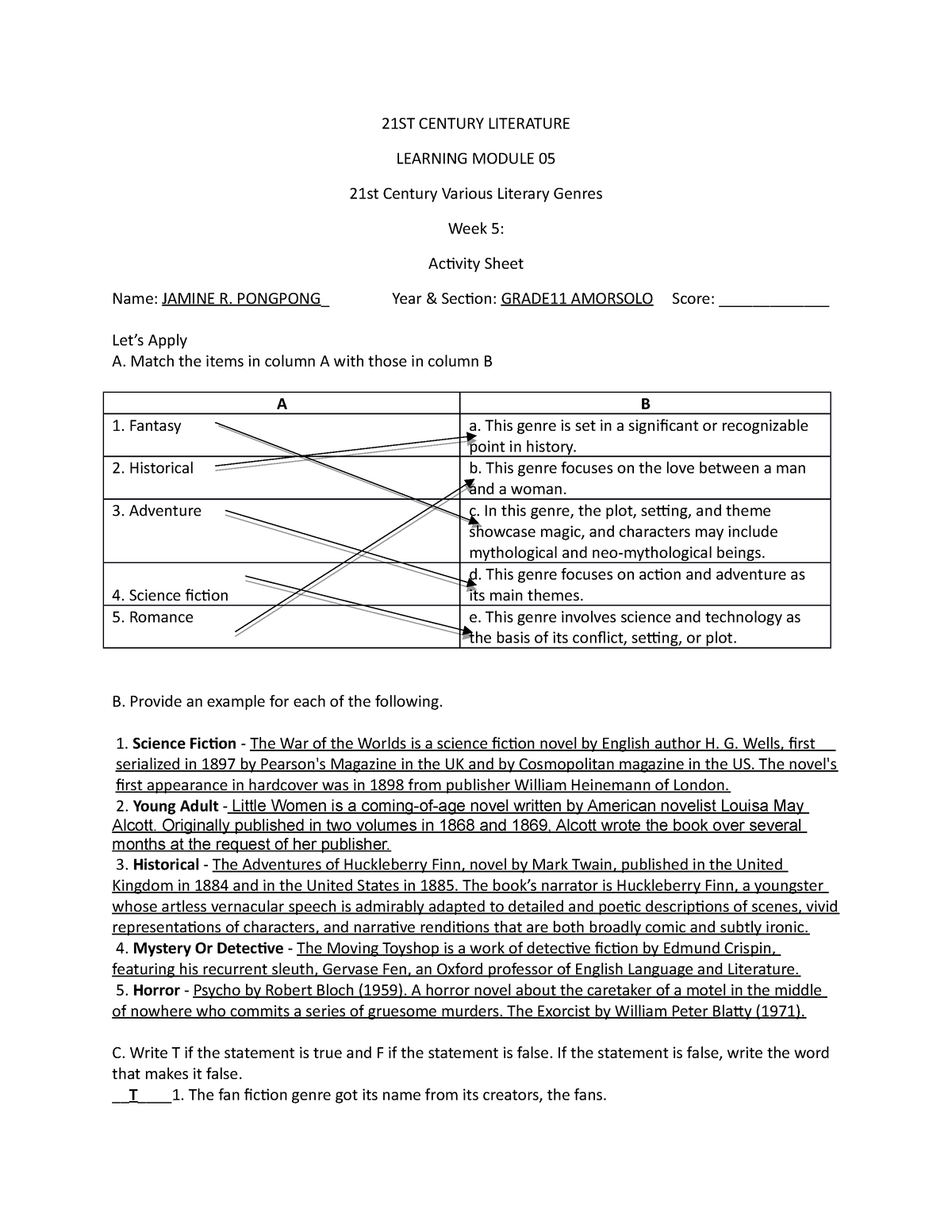 assignment 2 21st century engelska 5