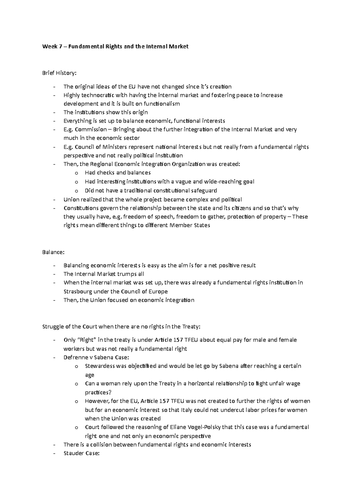 Fundamental Rights Of The EU - Week 7 – Fundamental Rights And The ...