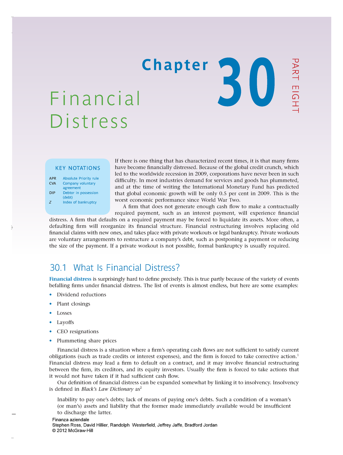 financial distress essay