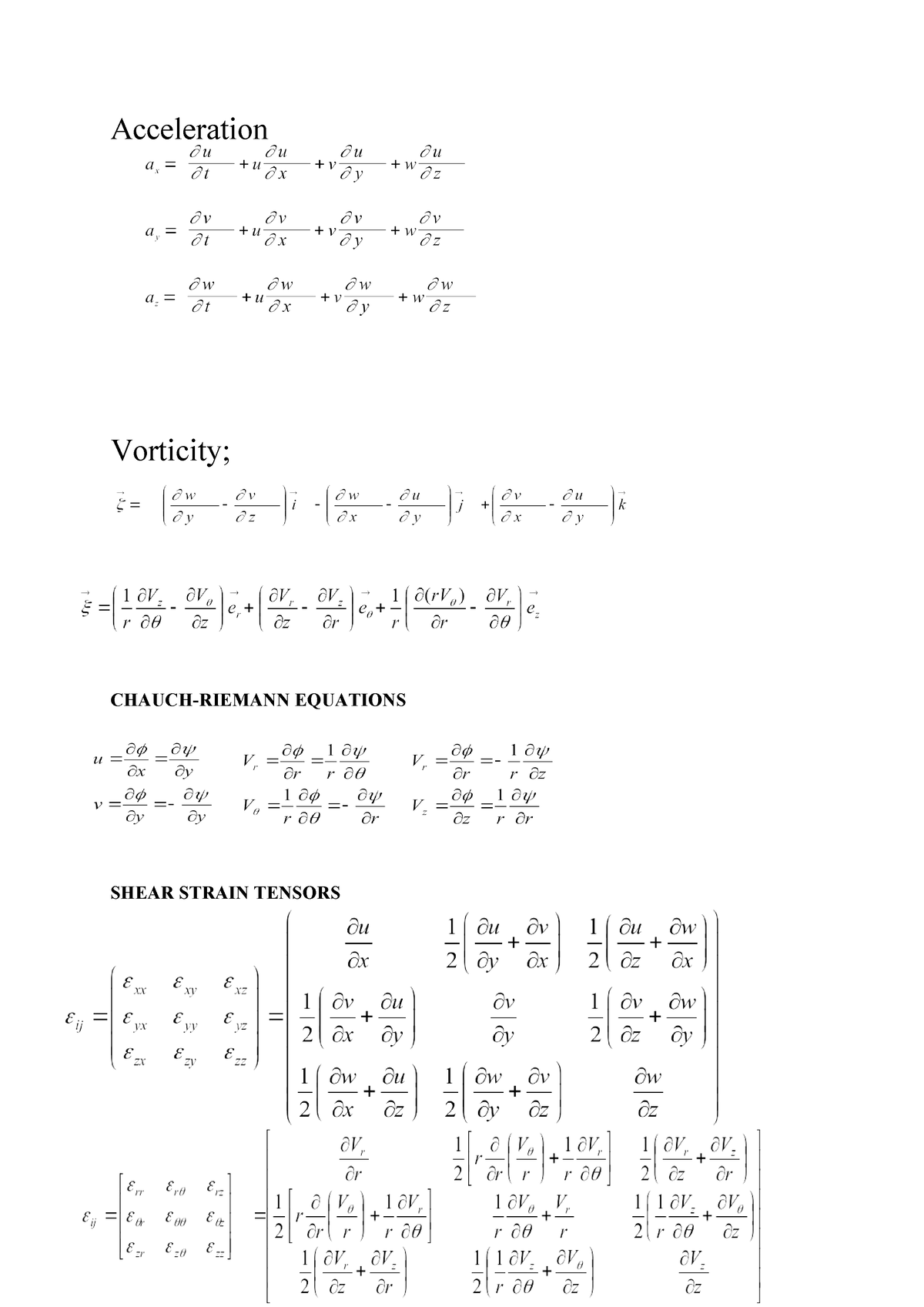 MAK307 Exercise-7 2023 - Acceleration Vorticity; CHAUCH-RIEMANN ...