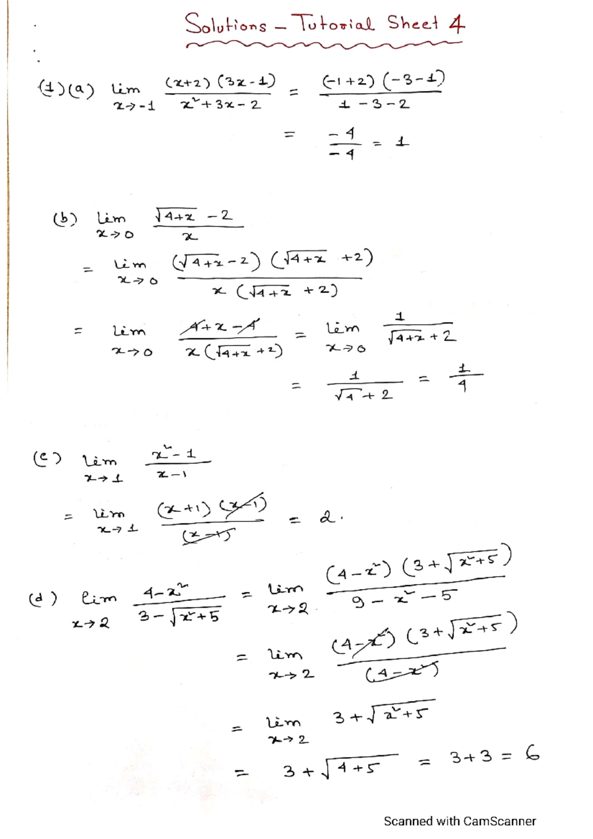 Tutorial Sheet 5 - Department of Mathematics, Bennett University ...