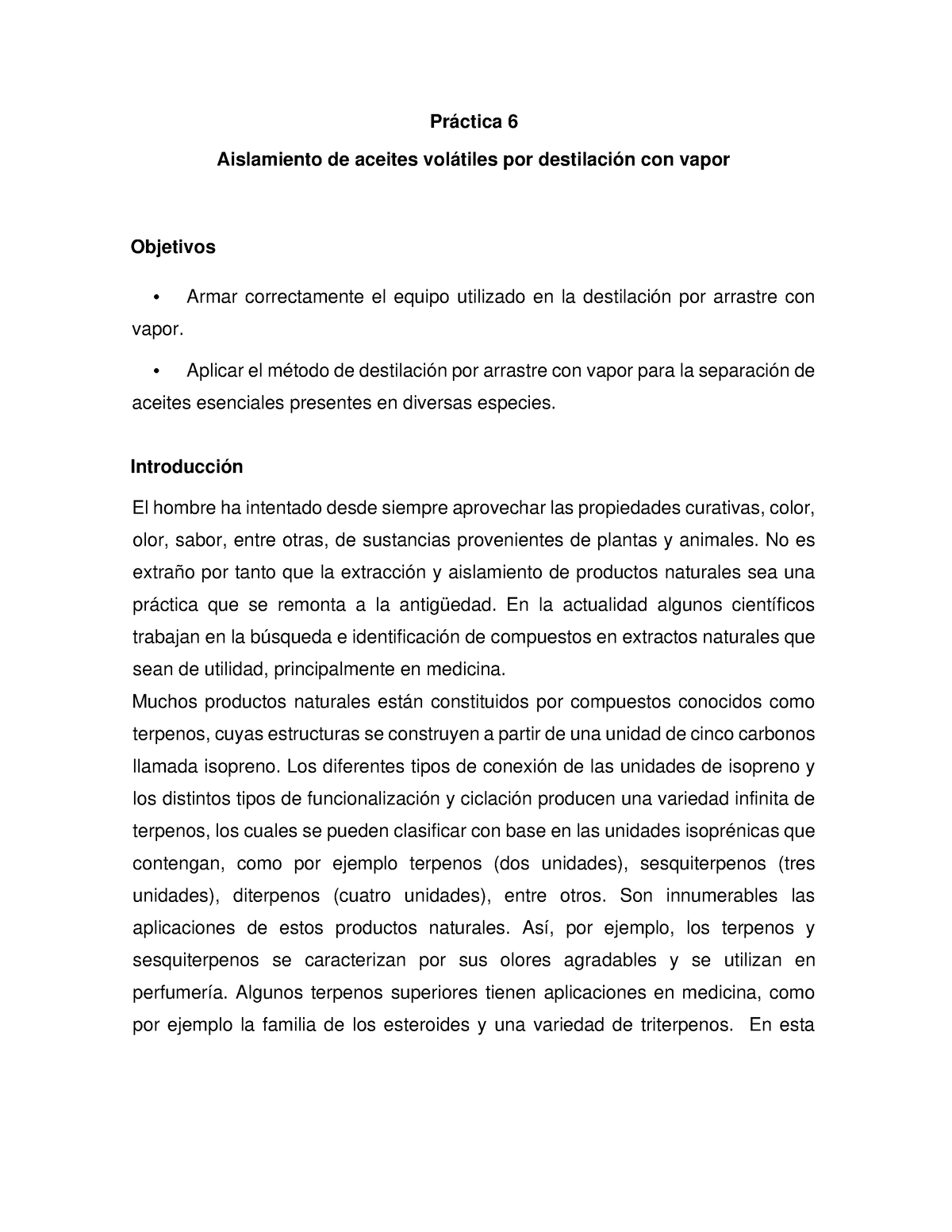 Pr Ctica 6. Destilaci N Con Vapor - Práctica 6 Aislamiento De Aceites ...