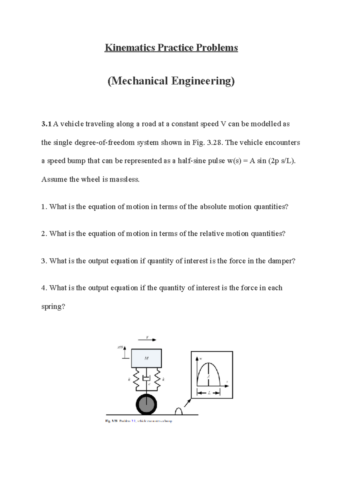 Kinematics Practice Problems - Kinematics Practice Problems (Mechanical ...