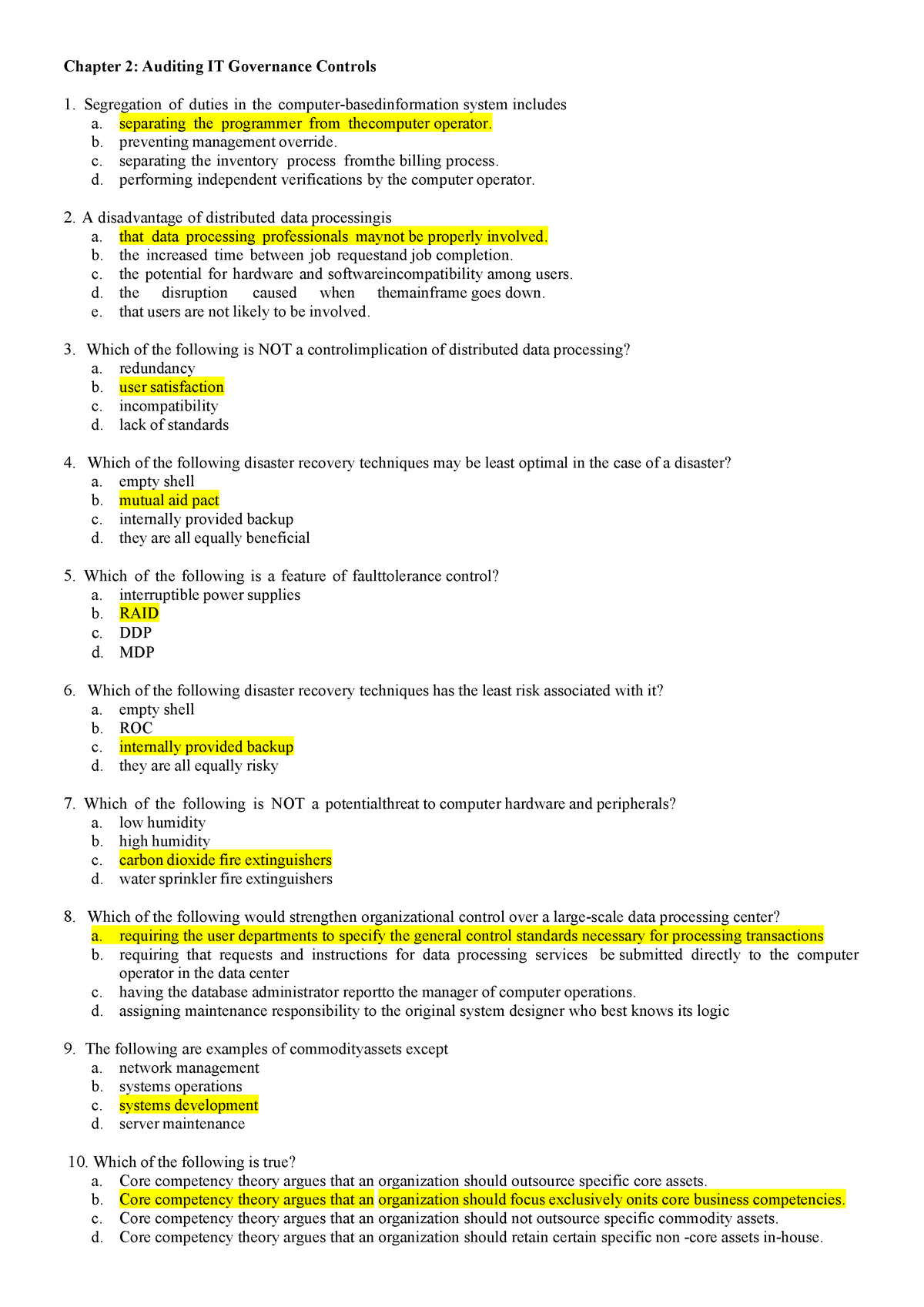 Chapter 2: Auditing IT Governance Controls - Chapter 2: Auditing IT ...