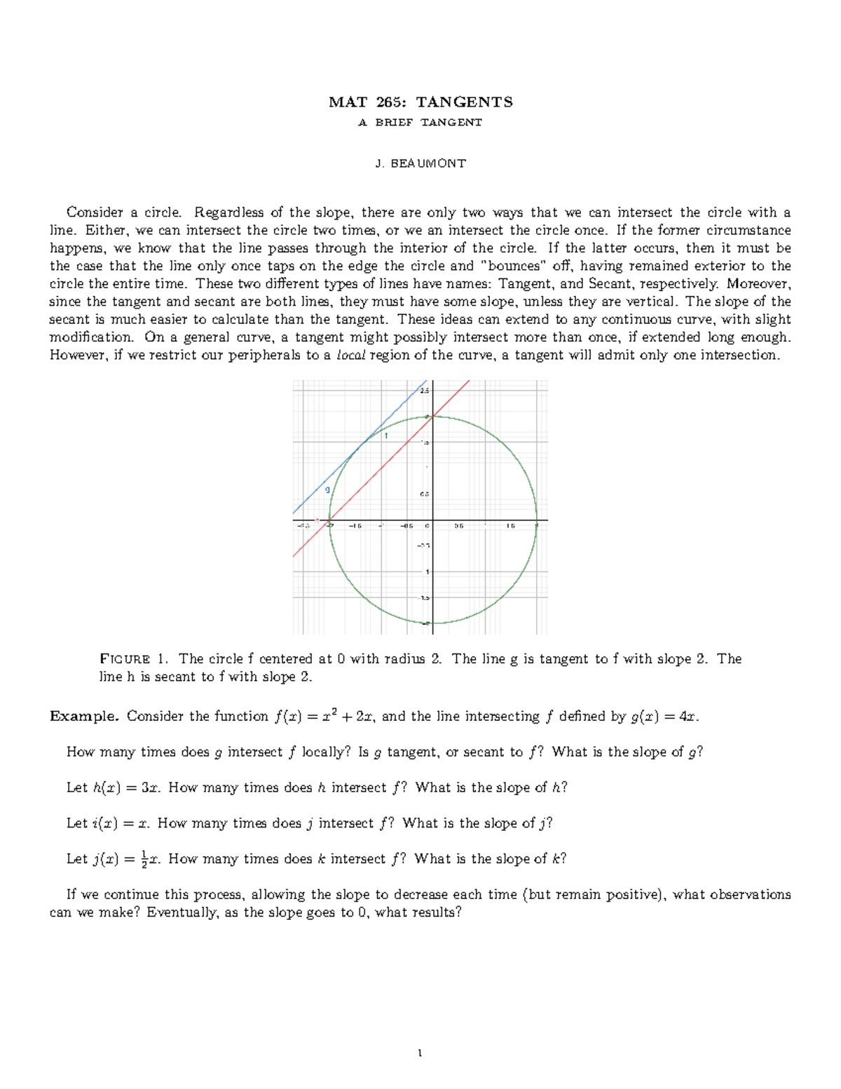 MAT265+Wk2D2Detour - Lecture Notes on Tangents and derivatives for ...
