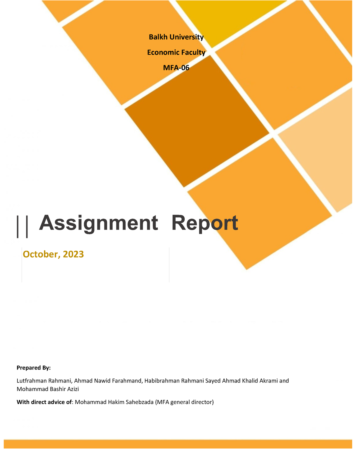 faculty assignment report