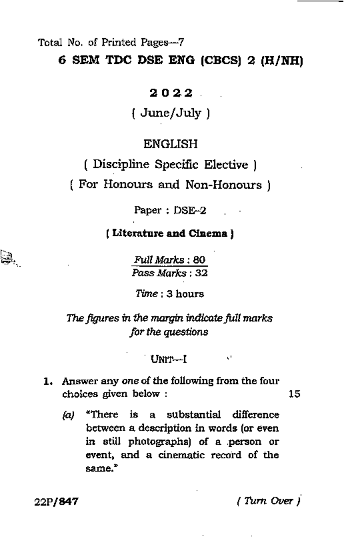 English 2022 6 Sem Paper DSE 2 - Total No. of Printed Pages— 6 SEM TDC ...