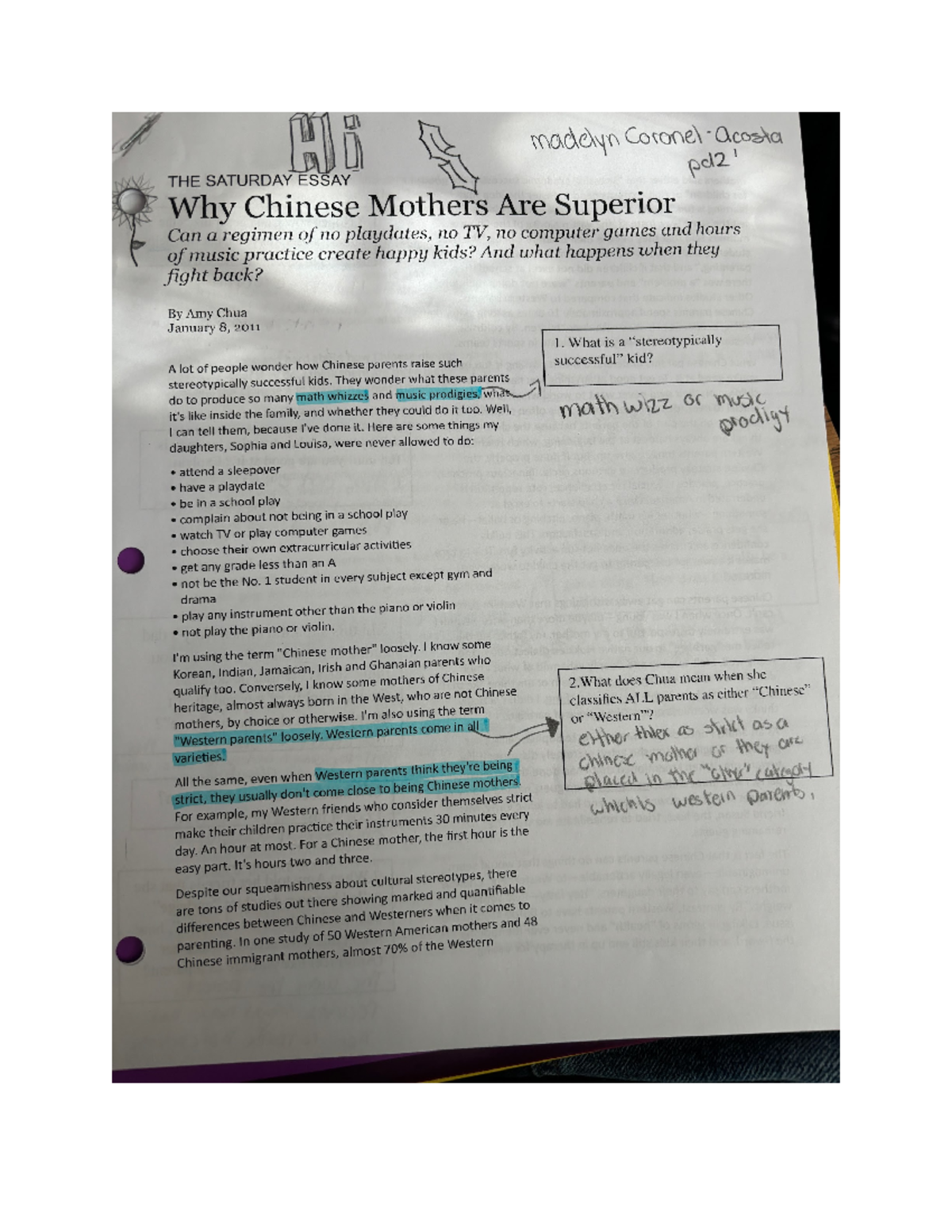 Why chinese’s moms Studocu