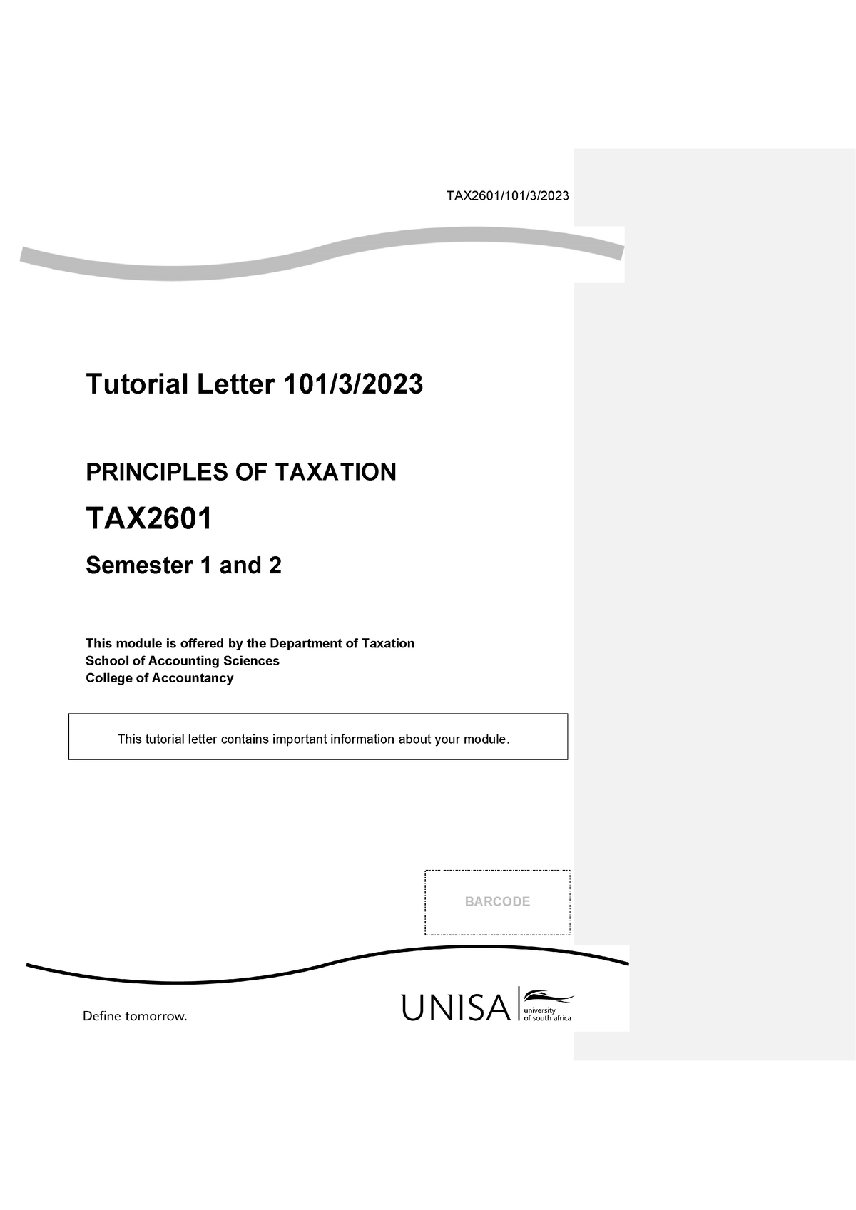 tax2601 assignment 3 semester 1 2023