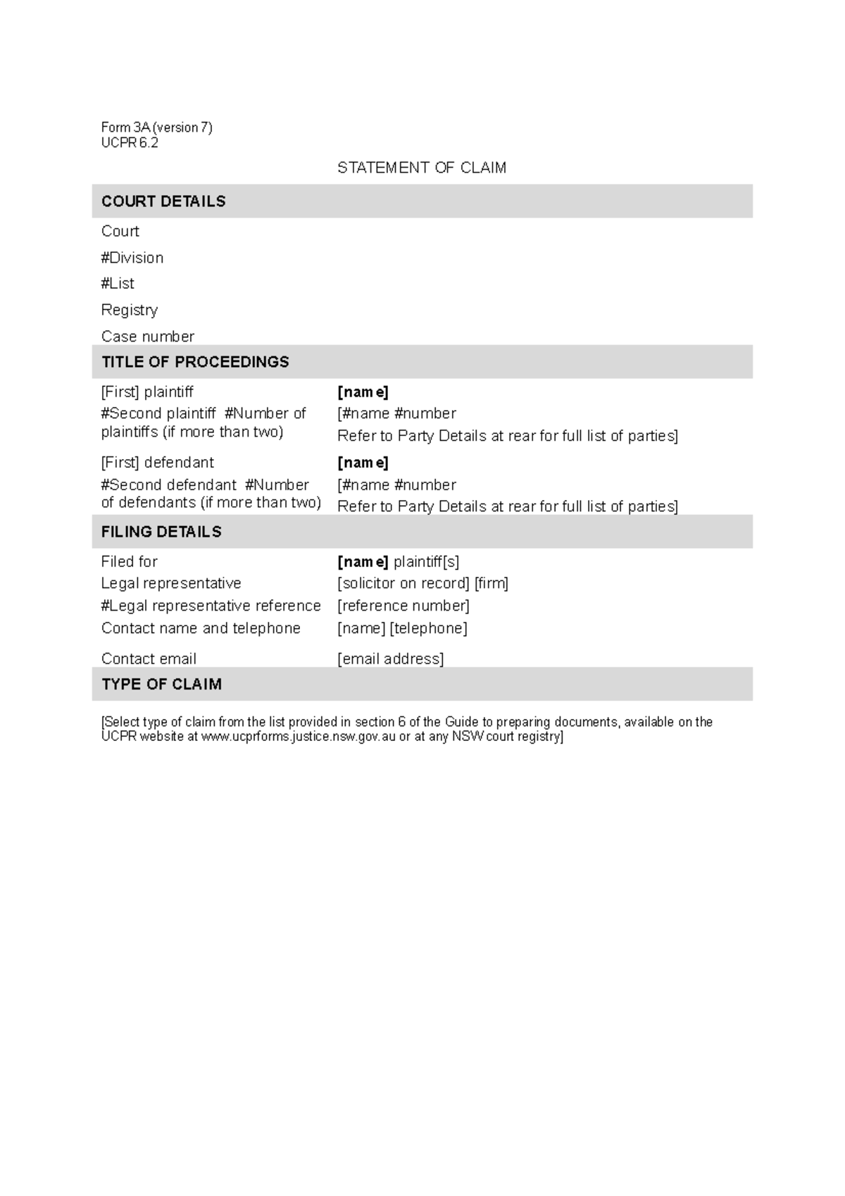 CL T1 A3 UCPR form 3A V7 2016 01 12 - 200018 - UWS - Studocu