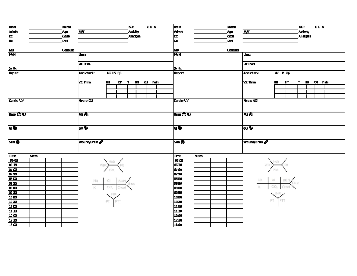 Modified Nursing Brain 2 Pages - BIEN 167 - Studocu