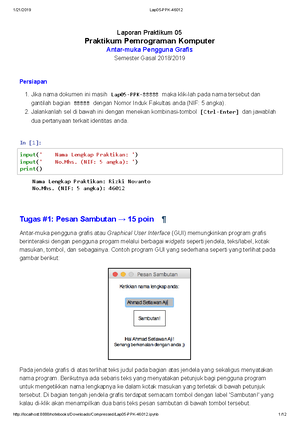 Laporan Praktikum Pemrograman Kompuer 05 Studocu