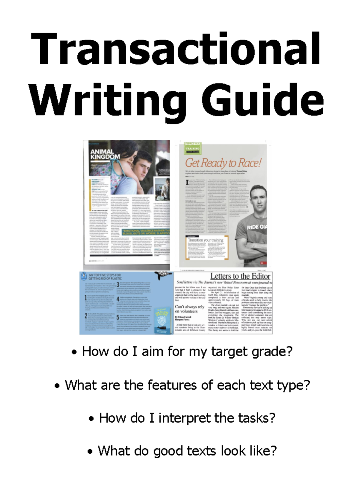 Transactional Writing Guide - Transactional Writing Guide How do I aim ...