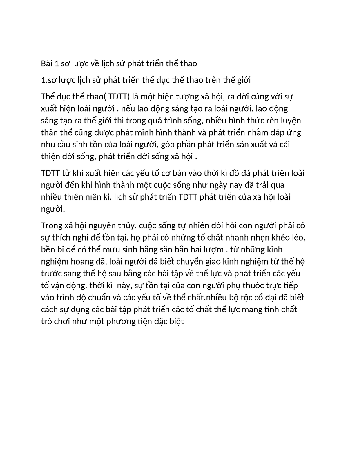 Bài 1 Sơ Lược Về Lịch Sử Phát Triển Thể Thao Bài 1 Sơ Lược Về Lịch Sử Phát Triển Thể Thao 1ơ