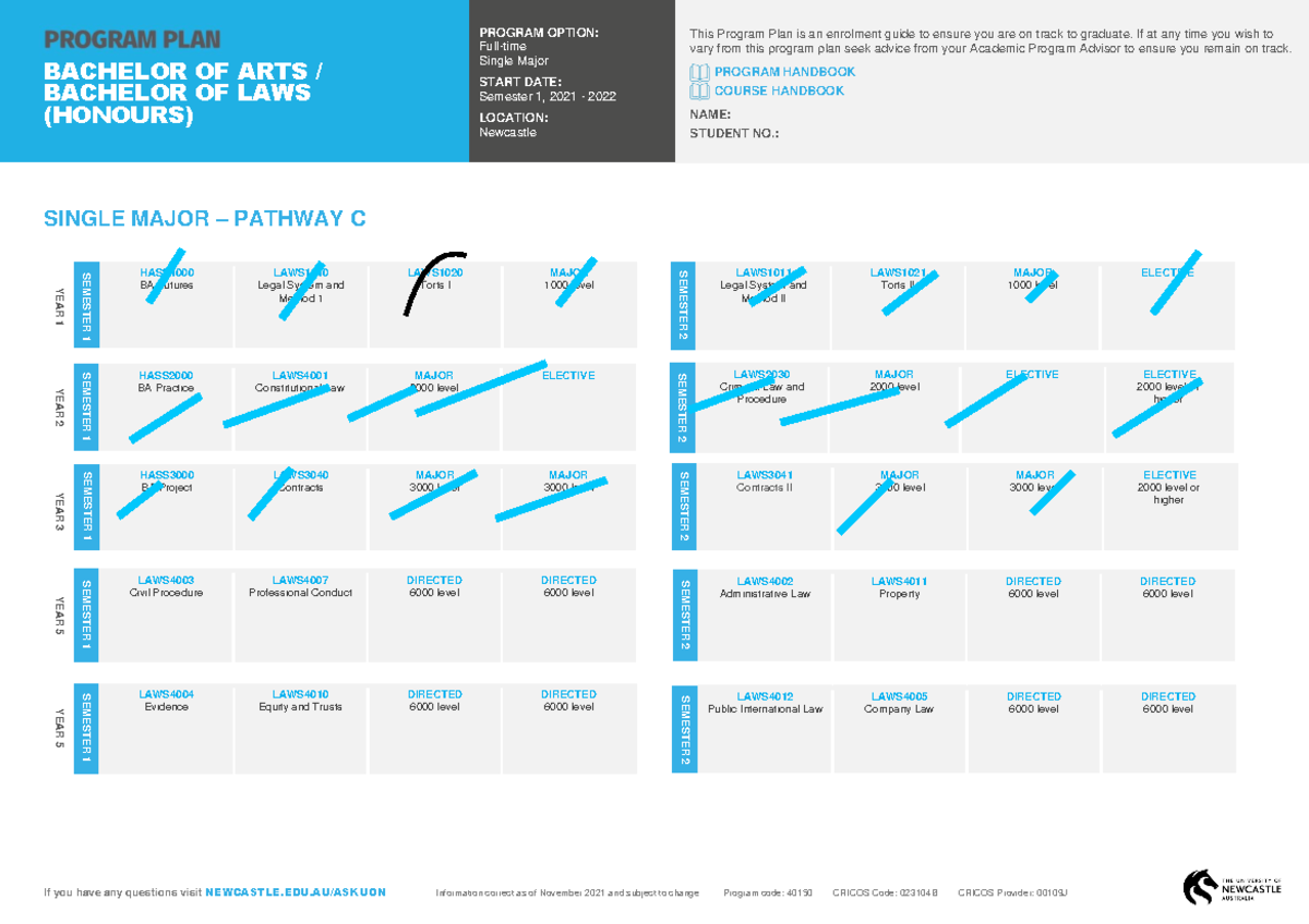 40150 B-Arts-B-Laws-Hons Single-Major-Path C-2021-2022 - If you have ...