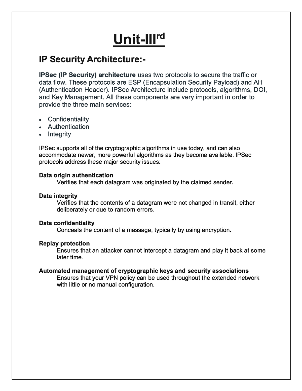 Unit 3 -Computer Network Security - Bachelor's Of Computer Applications ...