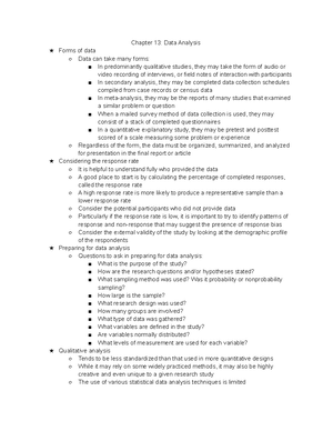 summary chapter 5 quantitative research