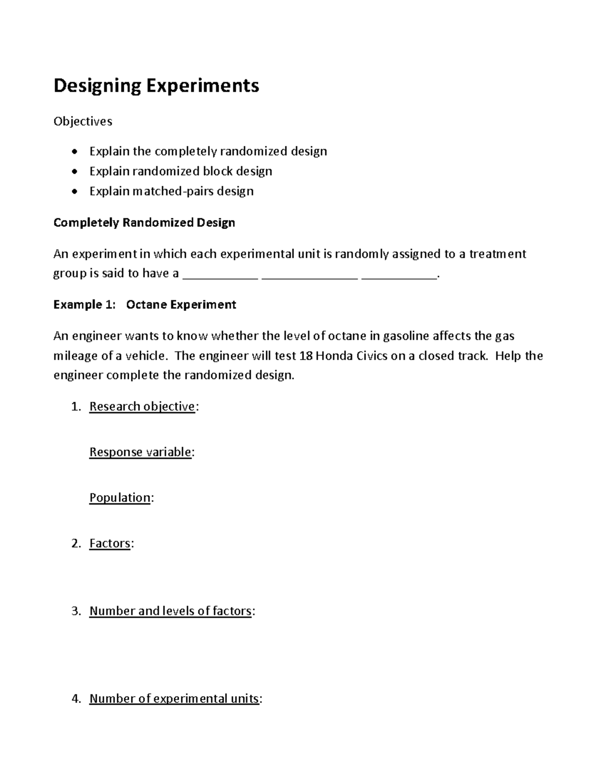 1.6B Designing Experiments; Notes - Designing Experiments Objectives ...