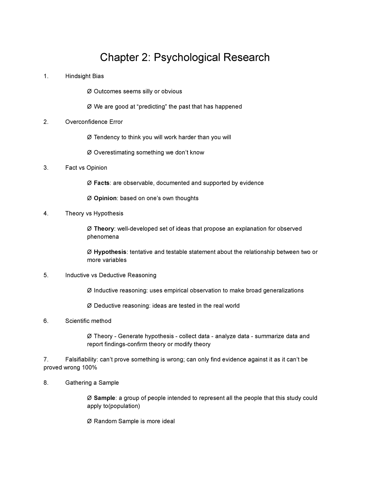 psychological research chapter 2 quizlet