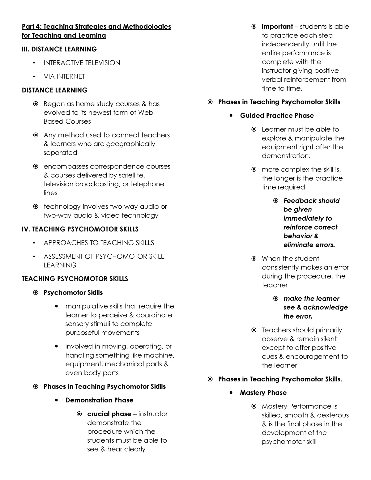 Part 4- Teaching Strategies - DISTANCE LEARNING INTERACTIVE TELEVISION ...