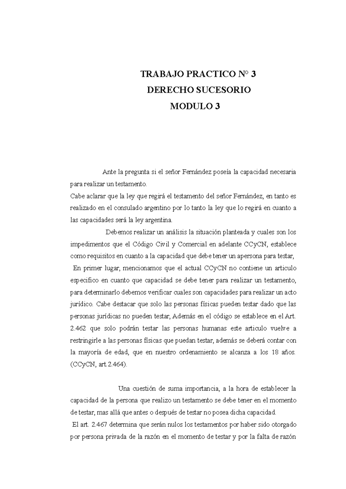 Trabajo Practico N3 Derecho Sucesorio Trabajo Practico N° 3 Derecho Sucesorio Modulo 3 Ante La 1879