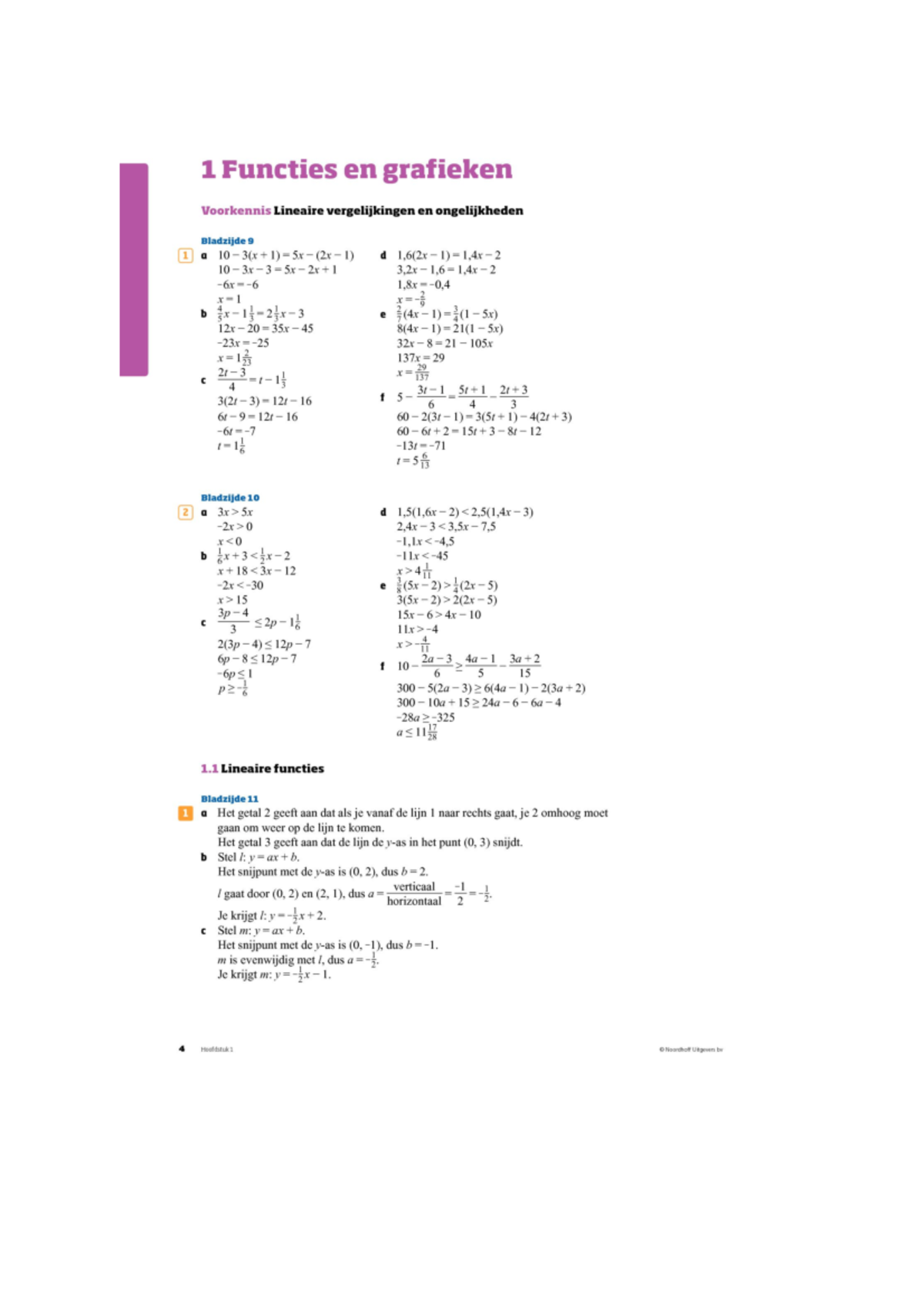 H1 Functies En Grafieken Uitwerkingen - Wiskunde B - Studeersnel