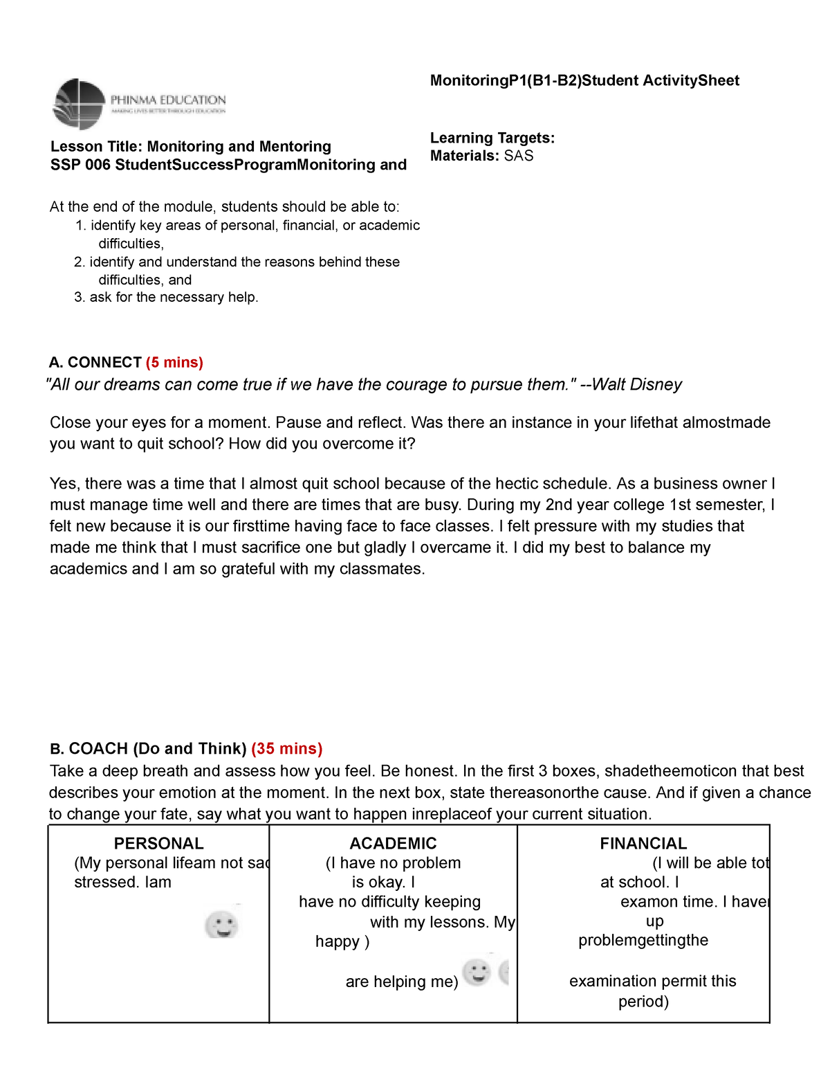 SSP 006 Monitoring And Mentoring (B1-B2) (SAS) - Lesson Title ...