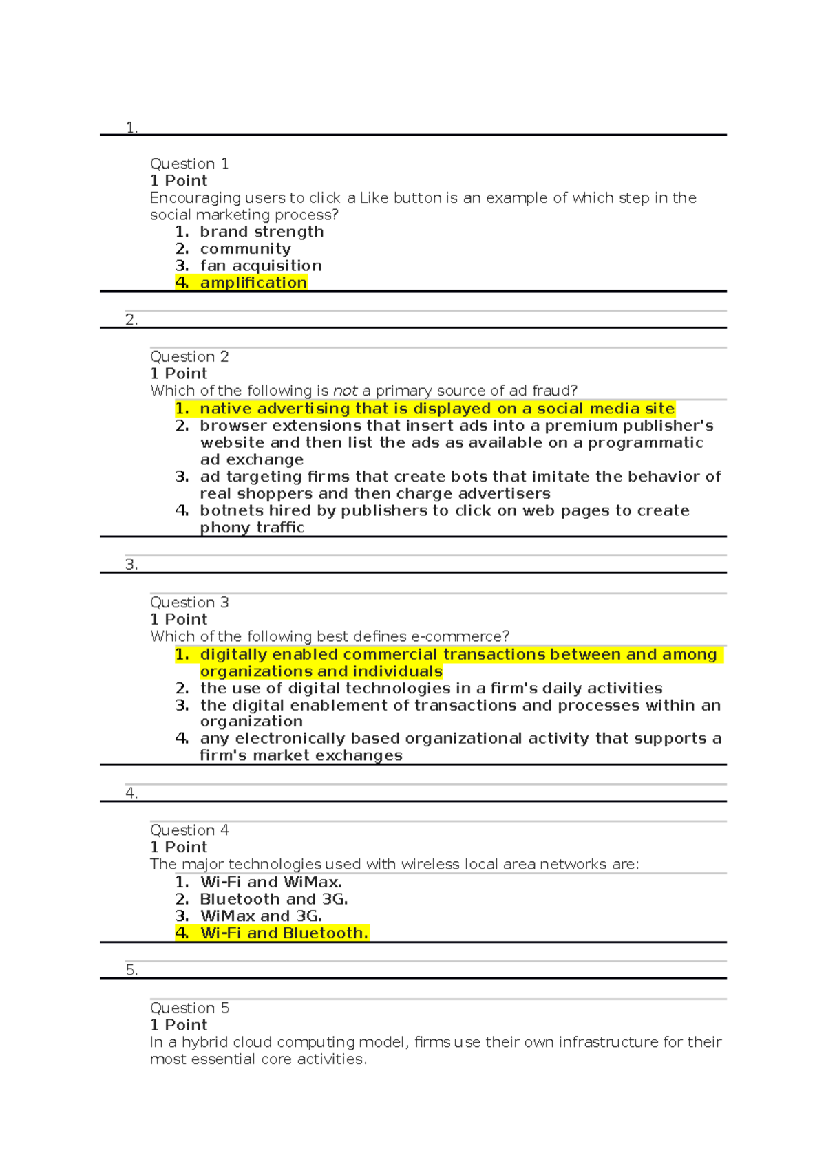 final exam practice notes 1. Question 1 1 Point Encouraging