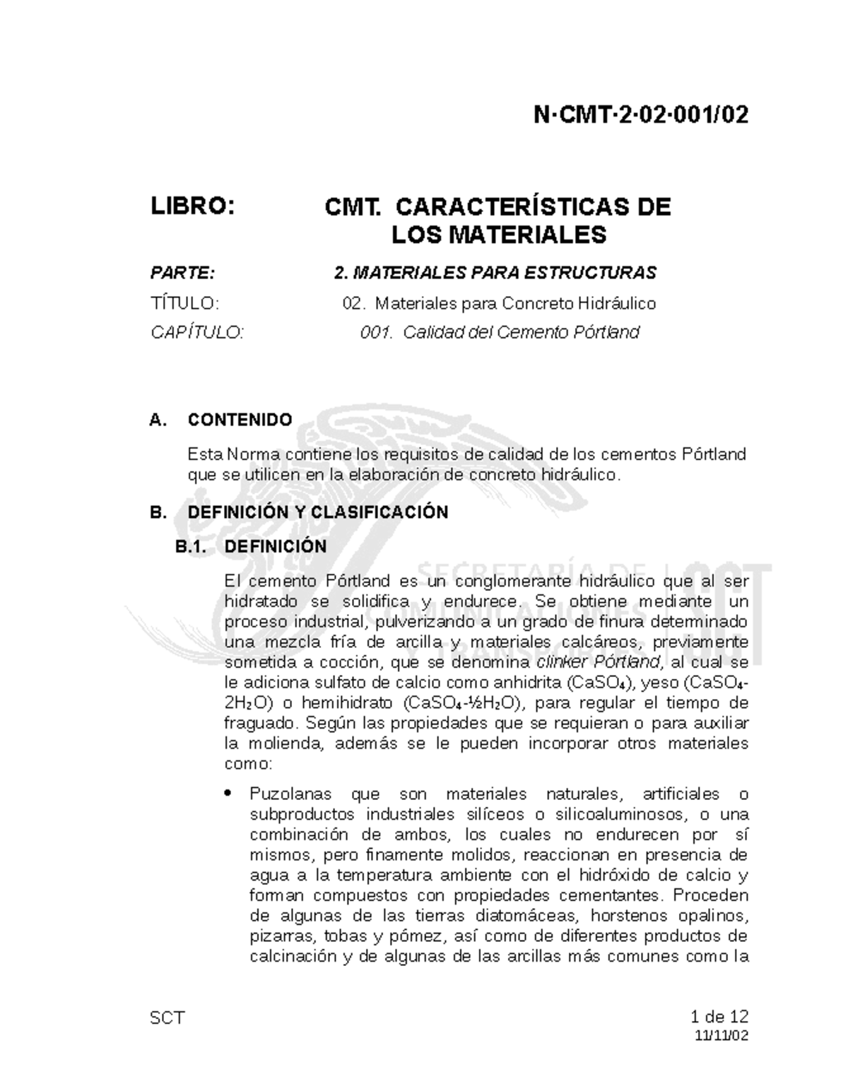 N CMT 2 02 001 02 - rreee - SCT 1 de 12 11/11/ N·CMT·2·02·001/ LIBRO ...