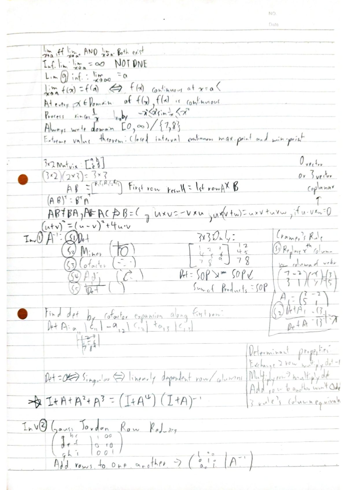 Maths Notes 6-10-1 - Summary Mathematics 2 - Mh1811 - Studocu