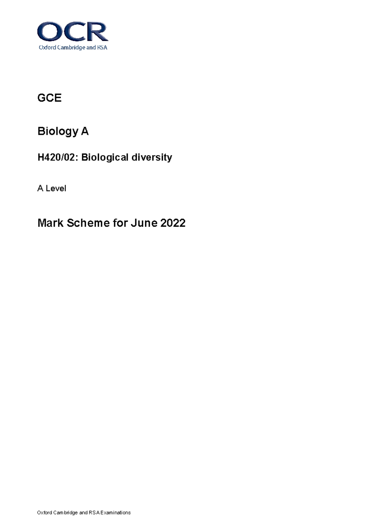 H420-02 MS Jun22 - AWSD - Oxford Cambridge and RSA Examinations GCE ...