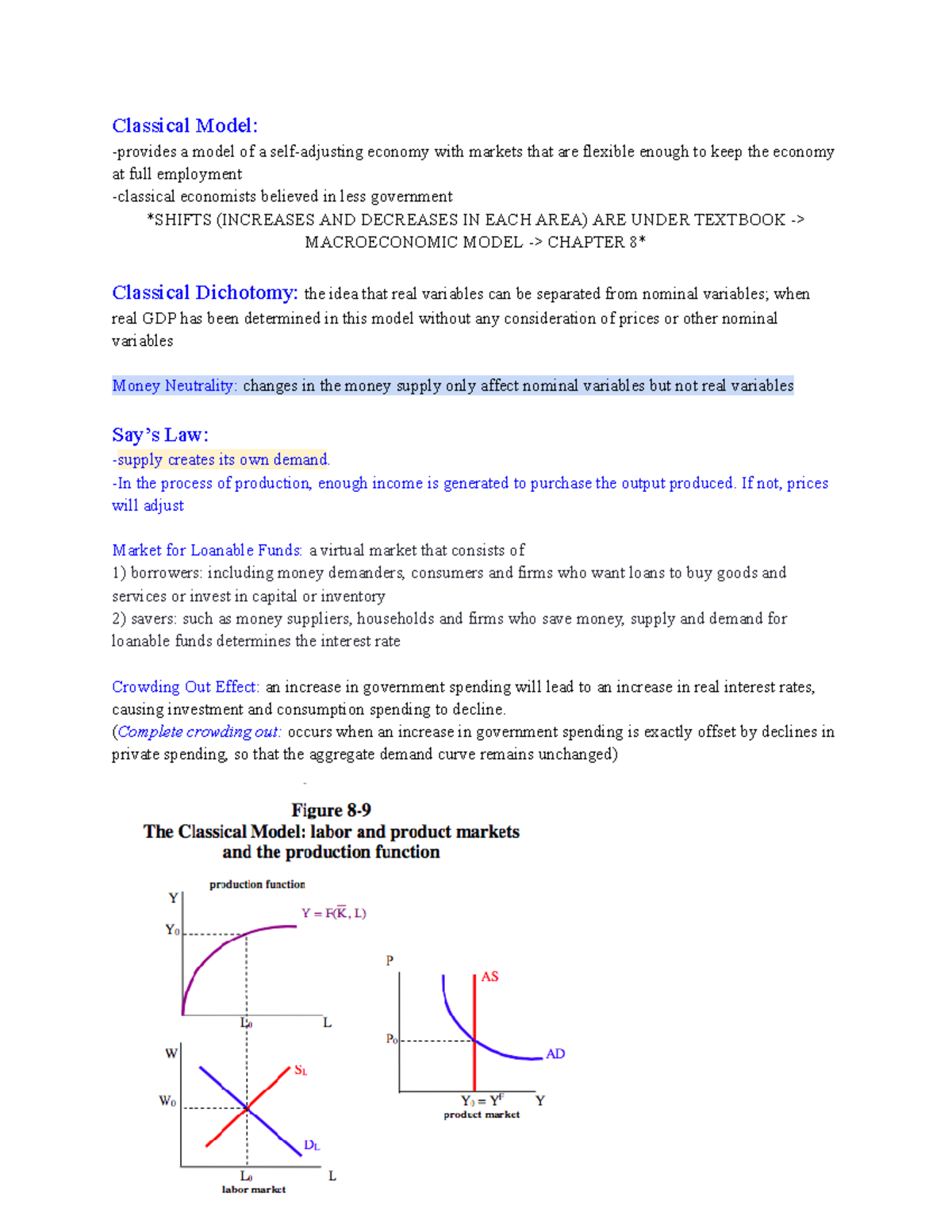 Final exam review - Classical Model: -provides a model of a self ...
