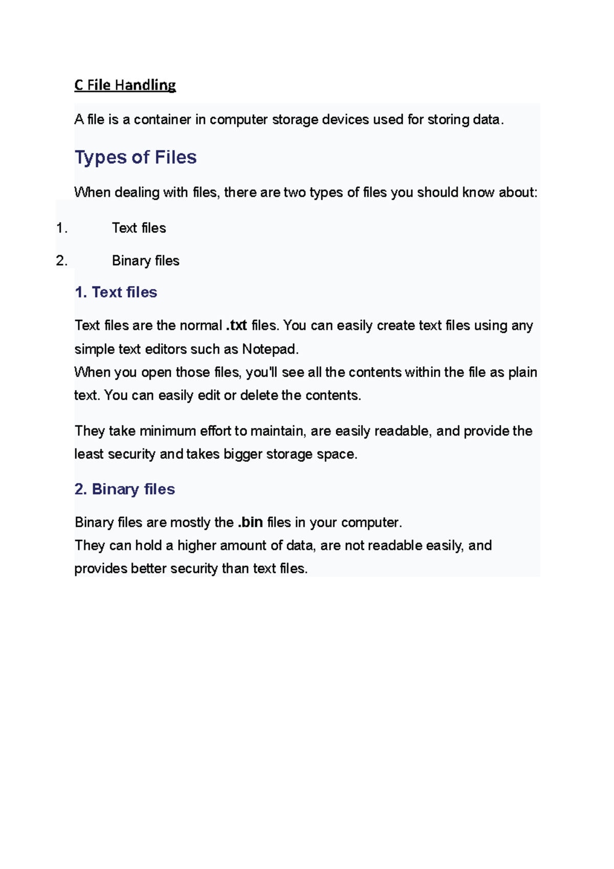 C File Handling - Detailed explanation about how to handle files in C ...