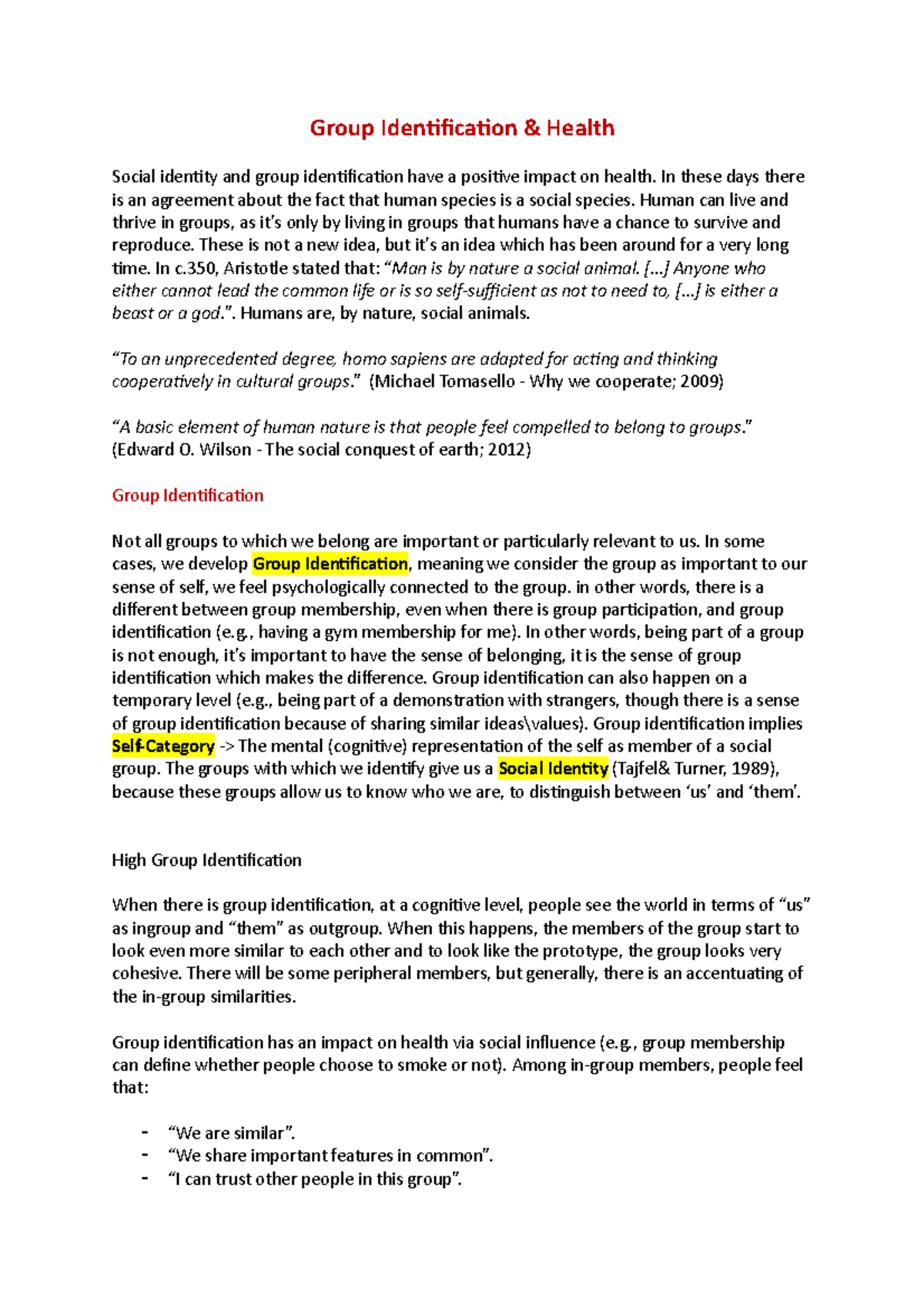 Lecture 6 Group Identification & Health PY50436 Dundee Studocu