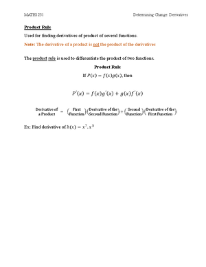 Chap 3 Notes pt 2 - Chain Rule Used for finding derivatives of ...