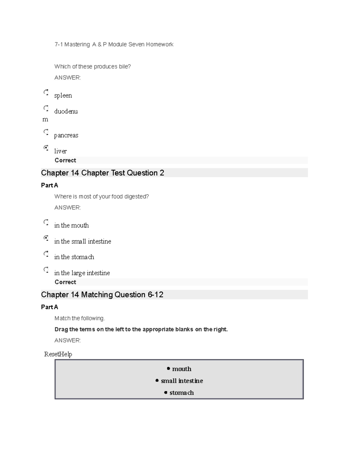 7-1 Mastering A&P Module Seven Homework - 7-1 Mastering A & P Module ...