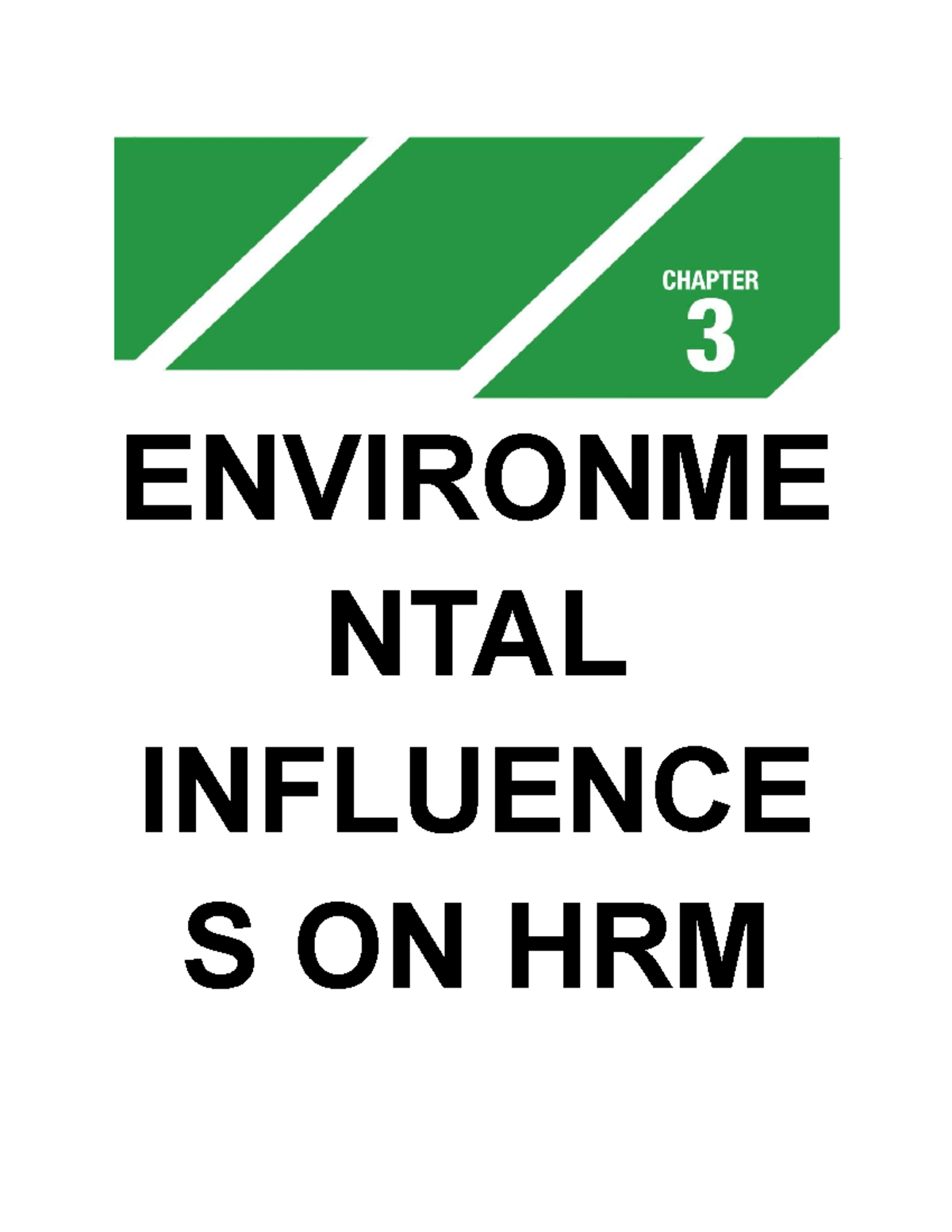 Chapter 3 Environmental Influences ON HRM Complete Review - ENVIRONME ...