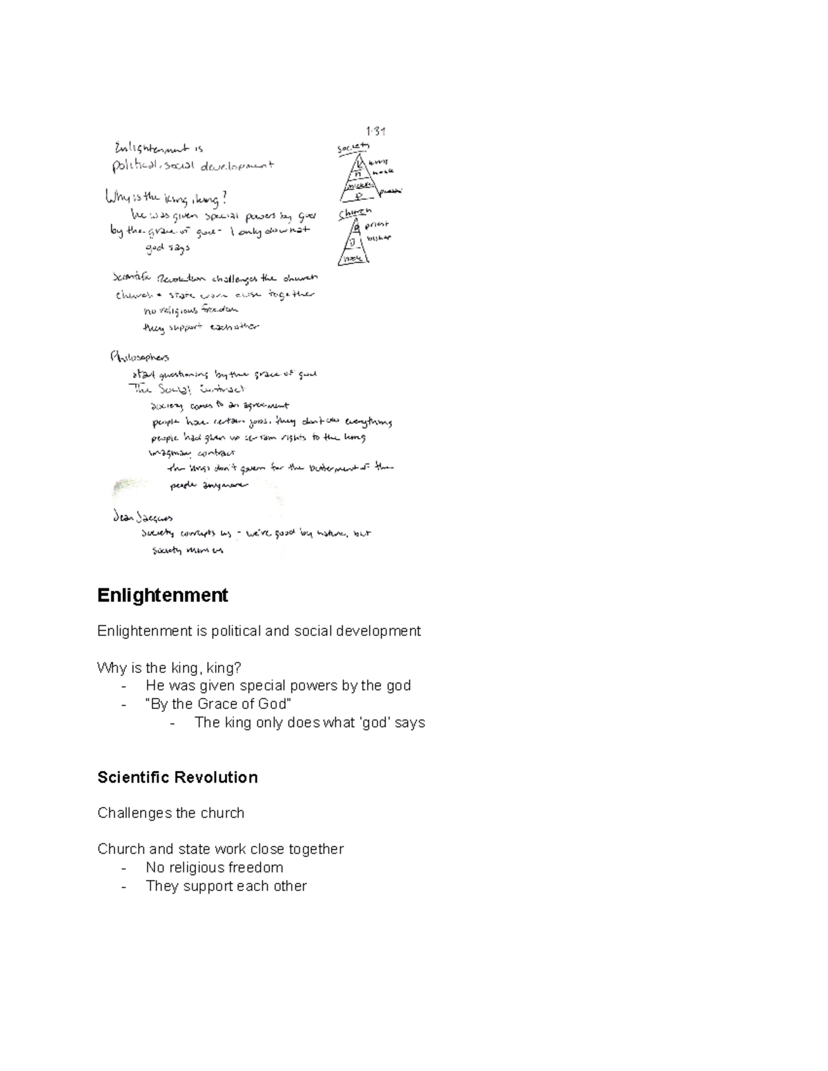 History 1 31 - Lecture notes 2 - Enlightenment Enlightenment is ...