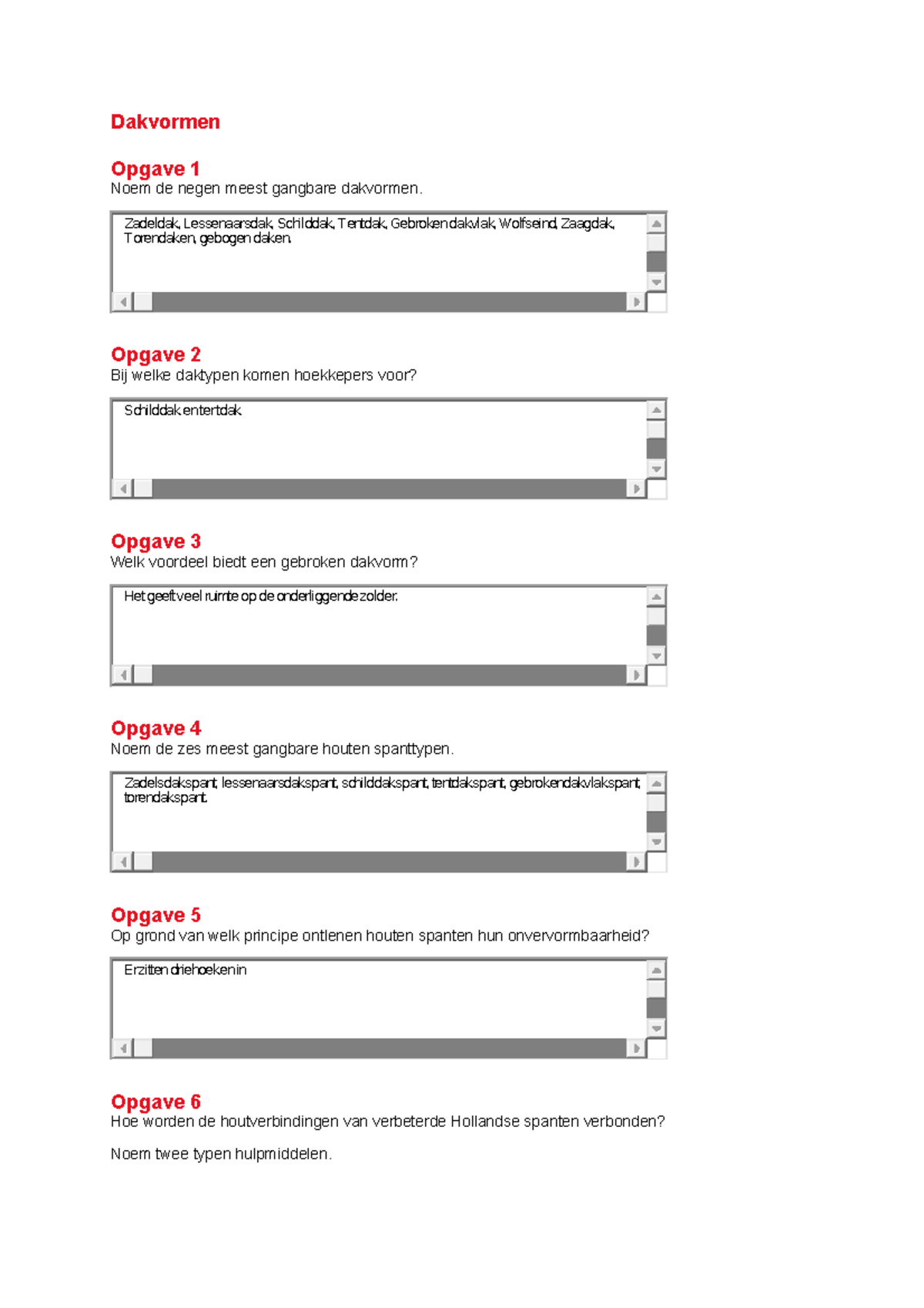 Algemene Bouwkunde Opdracht - Dakvormen Opgave 1 Noem De Negen Meest ...