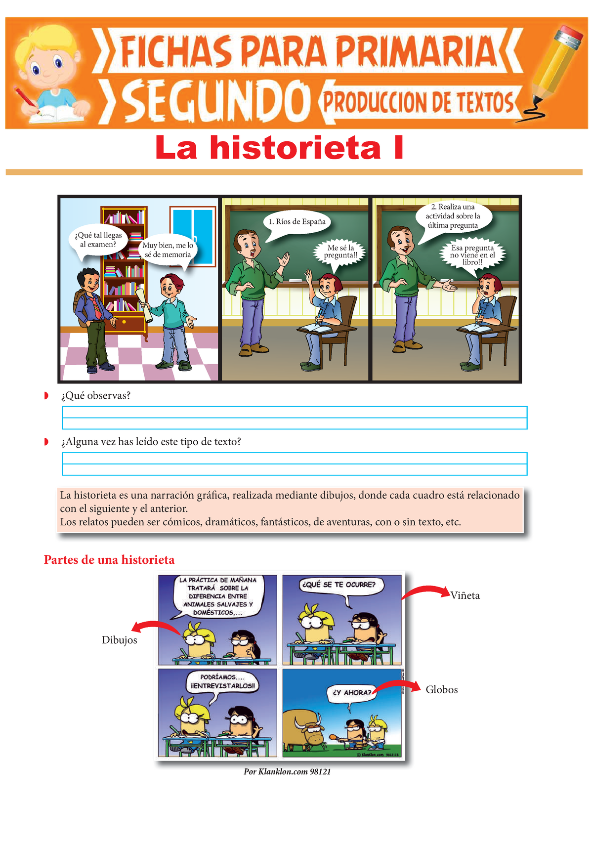 Las Historietas Para Segundo Grado De Primaria - ¿Qué Tal Llegas Al ...