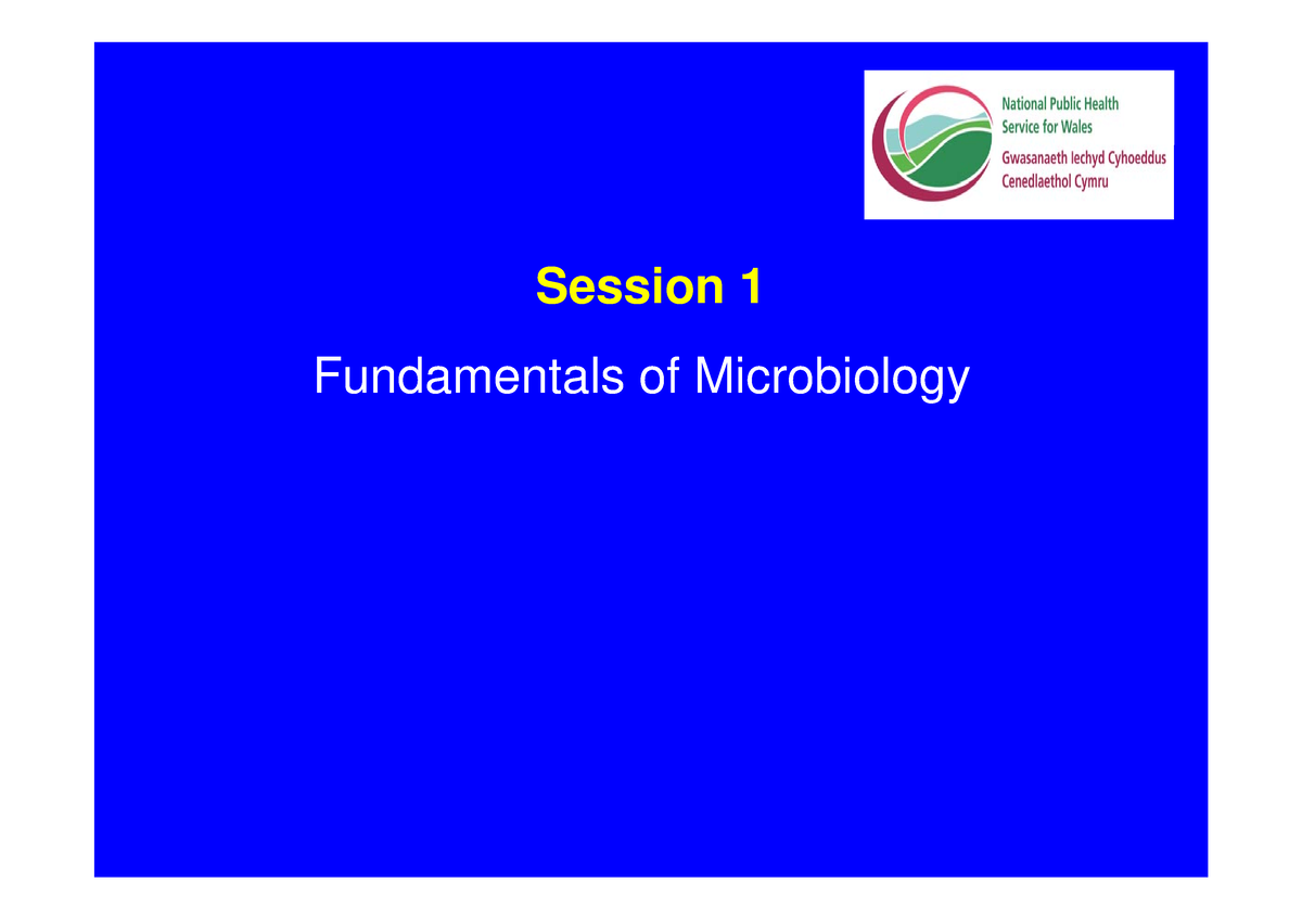 Microbiology Presentation 11 - Session 1 Fundamentals Of Microbiology ...