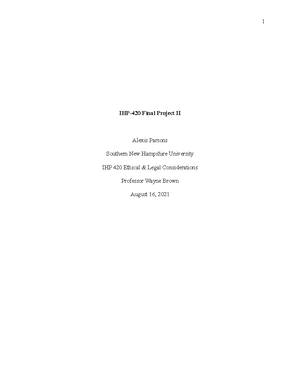 IHP 420 3-2 Final Project Milestone One - Final Project Milestone One ...