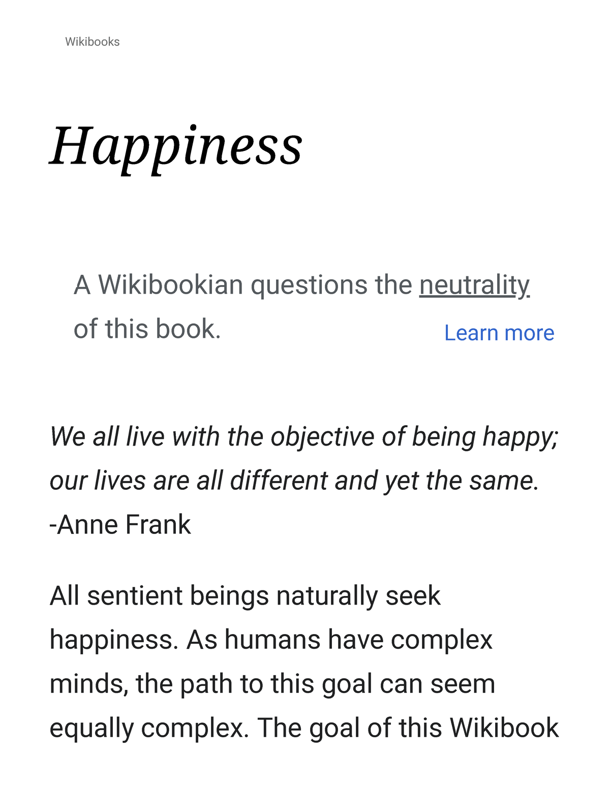 Happiness - Wikibooks, open books for an open world - Wikibooks ...