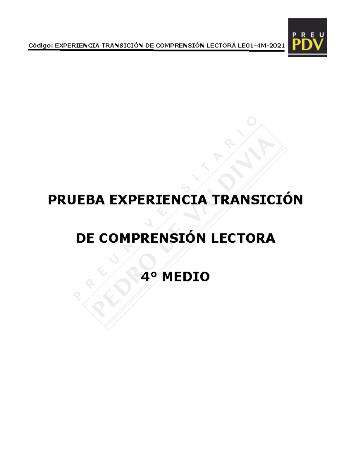 Experiencia Transición LE01 4M 2021 - PRUEBA EXPERIENCIA TRANSICI”N DE ...