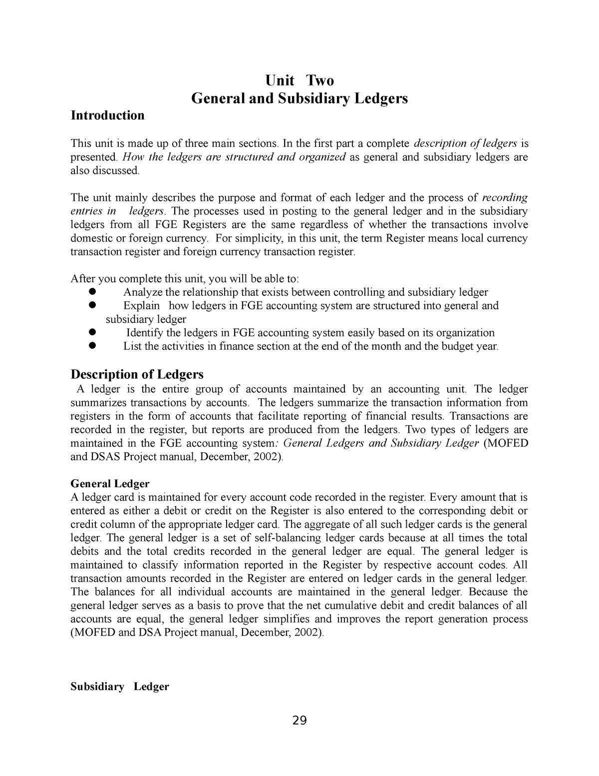 Chapter 2 - Ethiopian Government Accounting - Unit Two General And ...