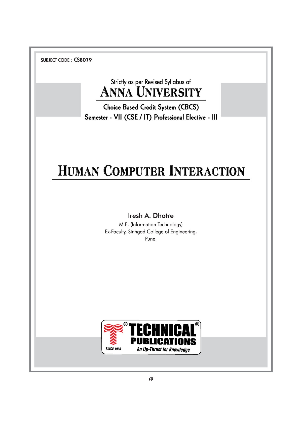 CS8079 Human Computer Interaction Ripped from Amazon Kindle e