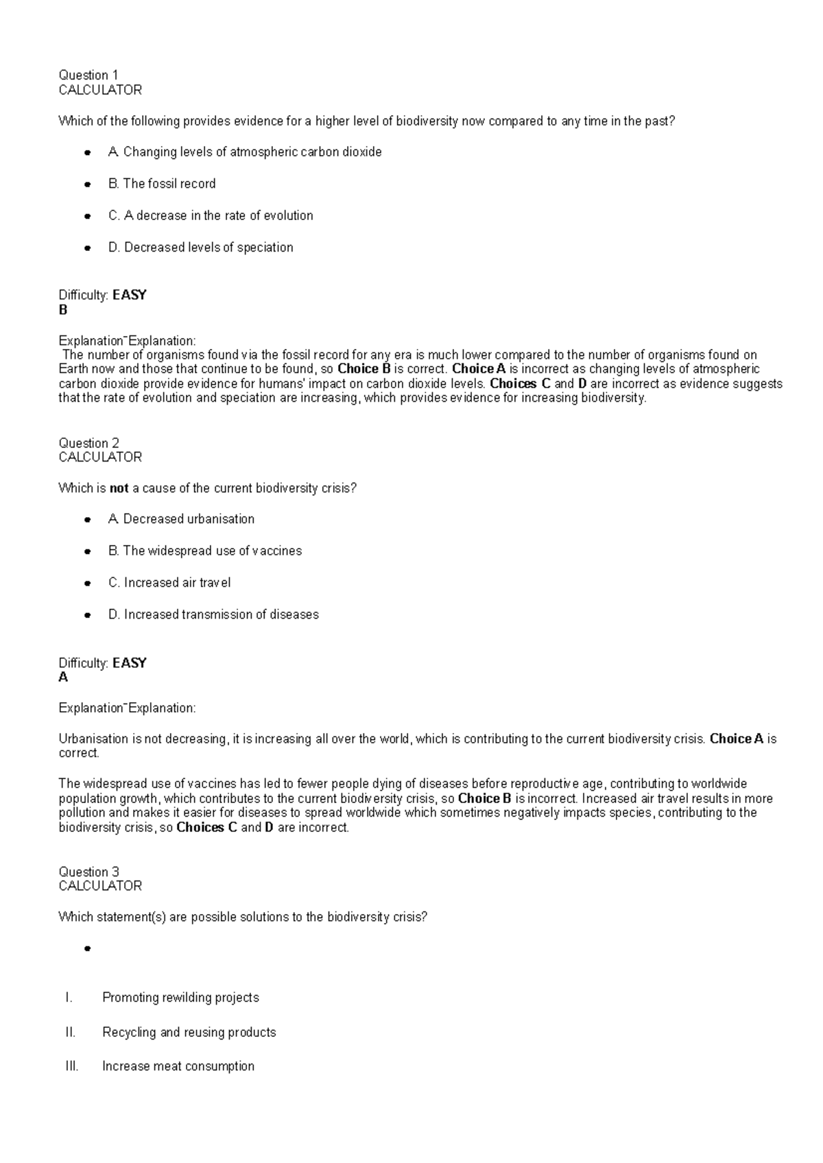 Biology SL 2025 Unity & Diversity - Conservation of Biodiversity ...