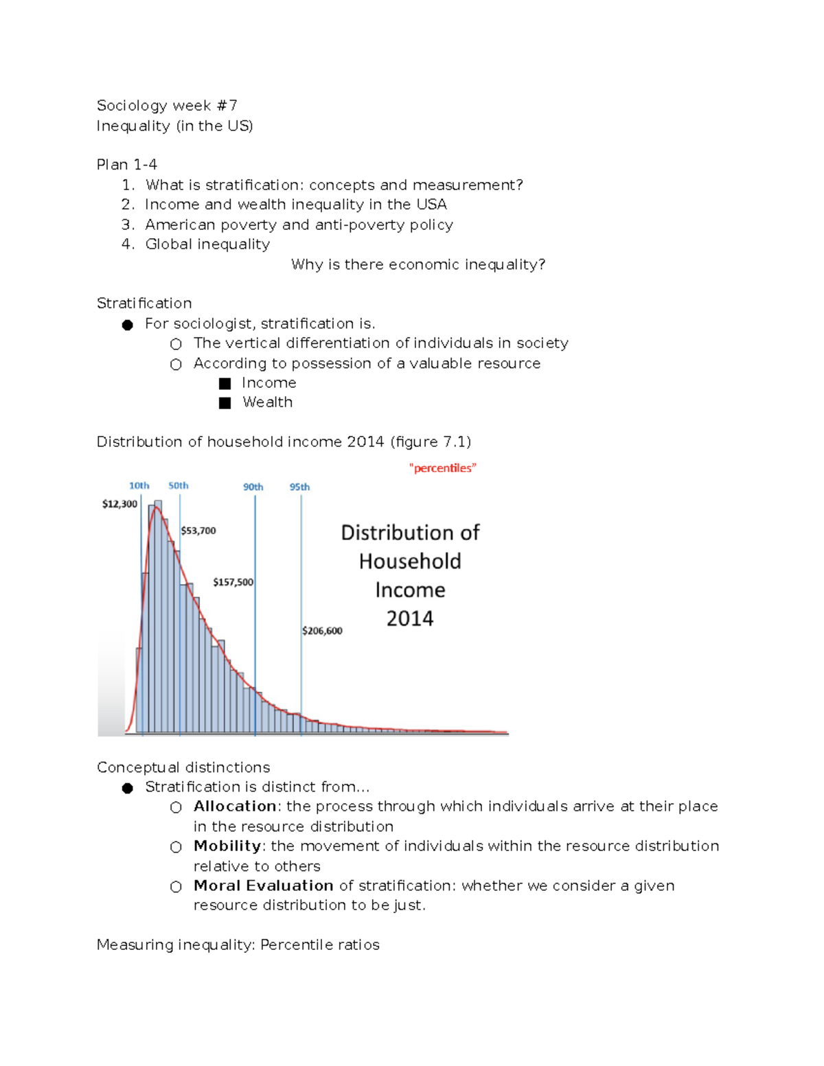 Sociology week #7 (a) - Sociology week # Inequality (in the US) Plan 1 ...